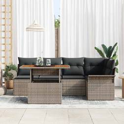 vidaXL 6-Delars Trädgårdsmöbelset Med Kuddar 6 Pcs 100 x 55 x 73 cm Matgrupp