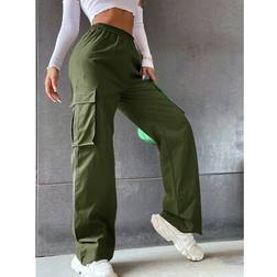 Shein Flirla Flap Pocket Side Cargo Trousers