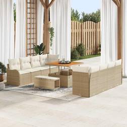 vidaXL Havesofa Sæt Med Pude 11 Pcs Beige Creme 100 x 100 x 71 cm Loungesæt