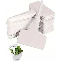 Shein 50pcs Pure White T-Shaped Plant Labels
