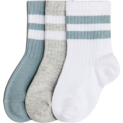 H&M Baby 3-Pak Strømper - Turkis/Hvid
