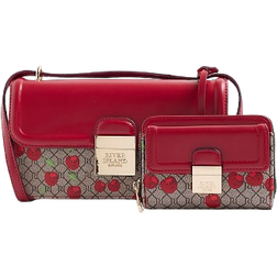 River Island Monogram Satchel Bag Bundle - Red Lock Cherry