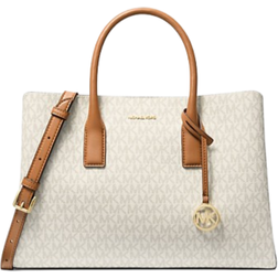 Michael Kors Ruthie Large Signature Logo Satchel - Natural