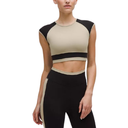 Lululemon Cropped Short-Sleeve Shirt - Sheer Oak/Black