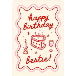 Shein 1pc Heartfelt Birthday Card for Bestie With Funny Love Poem