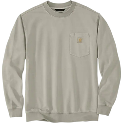 Carhartt Relaxed Fit Midweight Garment Dye French Terry Crewneck Pocket Sweatshirt - Greige