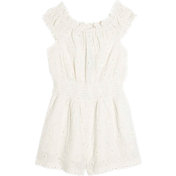 River Island Kid's Shirred Texture Playsuit - Cream
