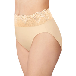 Bali Passion For Comfort Hi Cut Panty - Soft Taupe Lace
