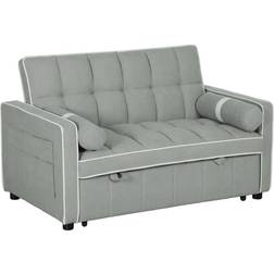 Homcom Pull Out Light Grey Sofa 138.5cm 2 Seater