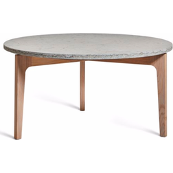 Mavis Höllviken White pigmented Matt lacquered Oak Limestone top Coffee Table 80cm
