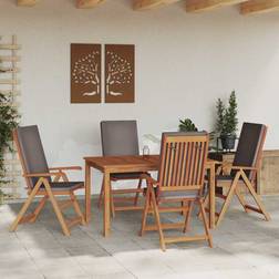 vidaXL Reclining Garden Chairs with Cushions 4 pcs