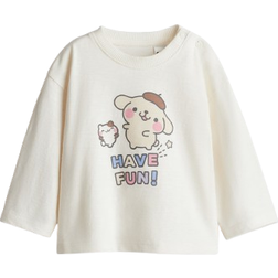 H&M Trikåtröja Med Tryckt Motiv - Vit