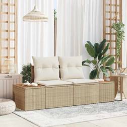vidaXL 2-Sits För Trädgården Med Kuddar Beige Soffa