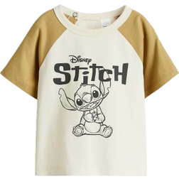 H&M Baby Print Motif Cotton T-shirt - Cream/Lilo