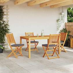 vidaXL Folding Chair 4 pcs Grey 49 x 57.5 x 92 cm