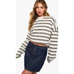 boohoo Womens A-Line Denim Skirt - Blue