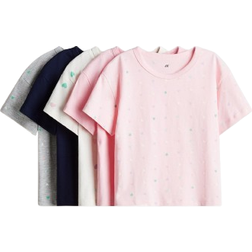 H&M 5-Pack Cotton T-shirts - Pink