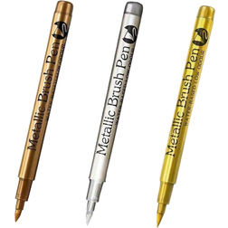 Shein Metallic Marker Pens Set of 3 Gold Silver & Copper