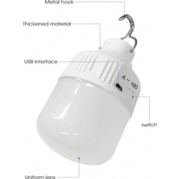 Shein 500mAh Rechargeable USB Camping Light - Cold White