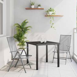 vidaXL Trädgårdsmöbelset Hopfällbar 3 Pcs Antracit Stål Matgrupp