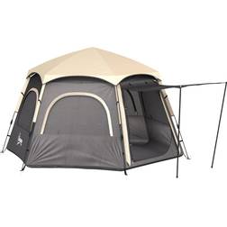 OutSunny Camping 4 Person Easy Setup Dome Tent - Dark Grey