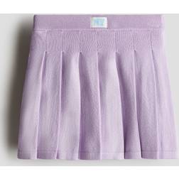 H&M Pleated Fine-Knit Skirt - Light Purple