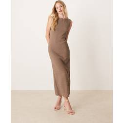 Mango Fitted Textured Dress Woman - Beige
