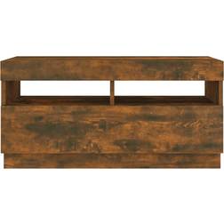 vidaXL Cabinet with Led Lights Smoked Oak TV Bench 80x40cm