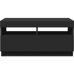 vidaXL Cabinet with Led Lights Black TV Bench 80x40cm