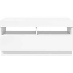 vidaXL Cabinet with Led Lights High Gloss White TV Bench 80x40cm