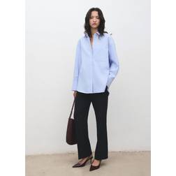 Mango Pocket Oversize Shirt - Sky Blue