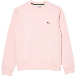 Lacoste Sweatshirt Molleton Col Rond Taille Rose Pale
