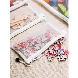 Shein 1/5/12pcs A4/A5/A6 Mesh Zipper Bags File Folders White