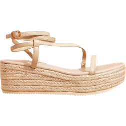 Shain Styleloop Vacation Casual Canvas Wedge Lace-Up Sandals