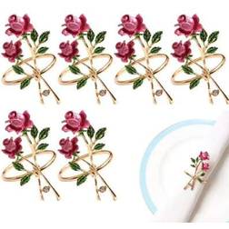 Shein Metal Rose Rings Set 12 10 8 6 4 2pcs Napkin Ring