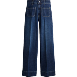 H&M Wide High Jeans - Mörk Denimblå