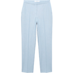 Mango Straight Suit Trousers - Sky Blue