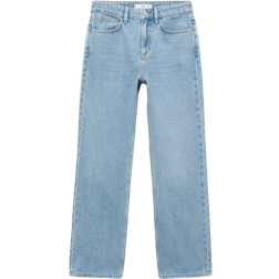 Mango Matilda Medium Rise Straight Fit Jeans - Light Blue