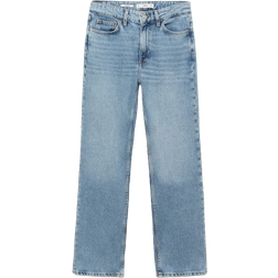 Mango Matilda Medium Rise Straight Fit Jeans - Medium Blue