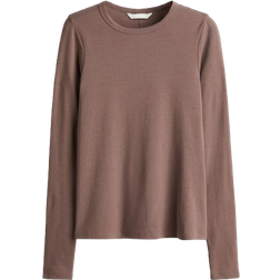 H&M Long Sleeved Jersey Top - Dusty Brown