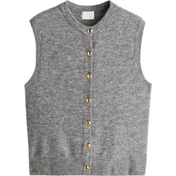H&M Fine-Knit Waistcoat - Grey marl