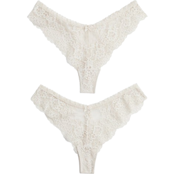 H&M Lace Brazilian Briefs 2-pack - Pale Beige