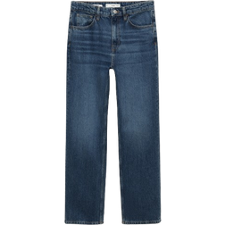 Mango Matilda Medium Rise Straight Fit Jeans - Dark Blue