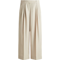 H&M Wide Tailored Trousers - Light Beige