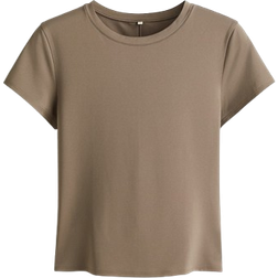 H&M Sports Top with DryMove - Dark Beige