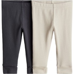 H&M Adjustable Fit Leggings 2-pack - Natural White/Dark Grey (1107148001)