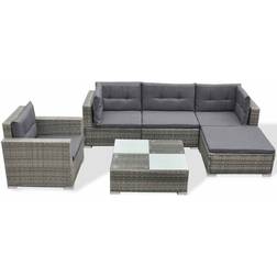 vidaXL 41879 - Grey Loungeset, 1 Bord inkl. 1 Stolar & 1 Soffor