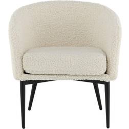 Venture Design Fluffy White Armchair 71cm