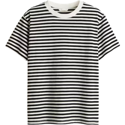 H&M Cotton T-shirt - Black/White Striped