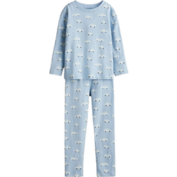 H&M Patterned Jersey Pyjamas - Light Blue/Cars (1230478016)